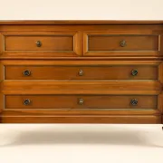 Louis XVI style commode – Solid mahogany – Brass inlays – Late 19th century
