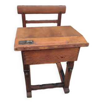 School desk with storage under the bench