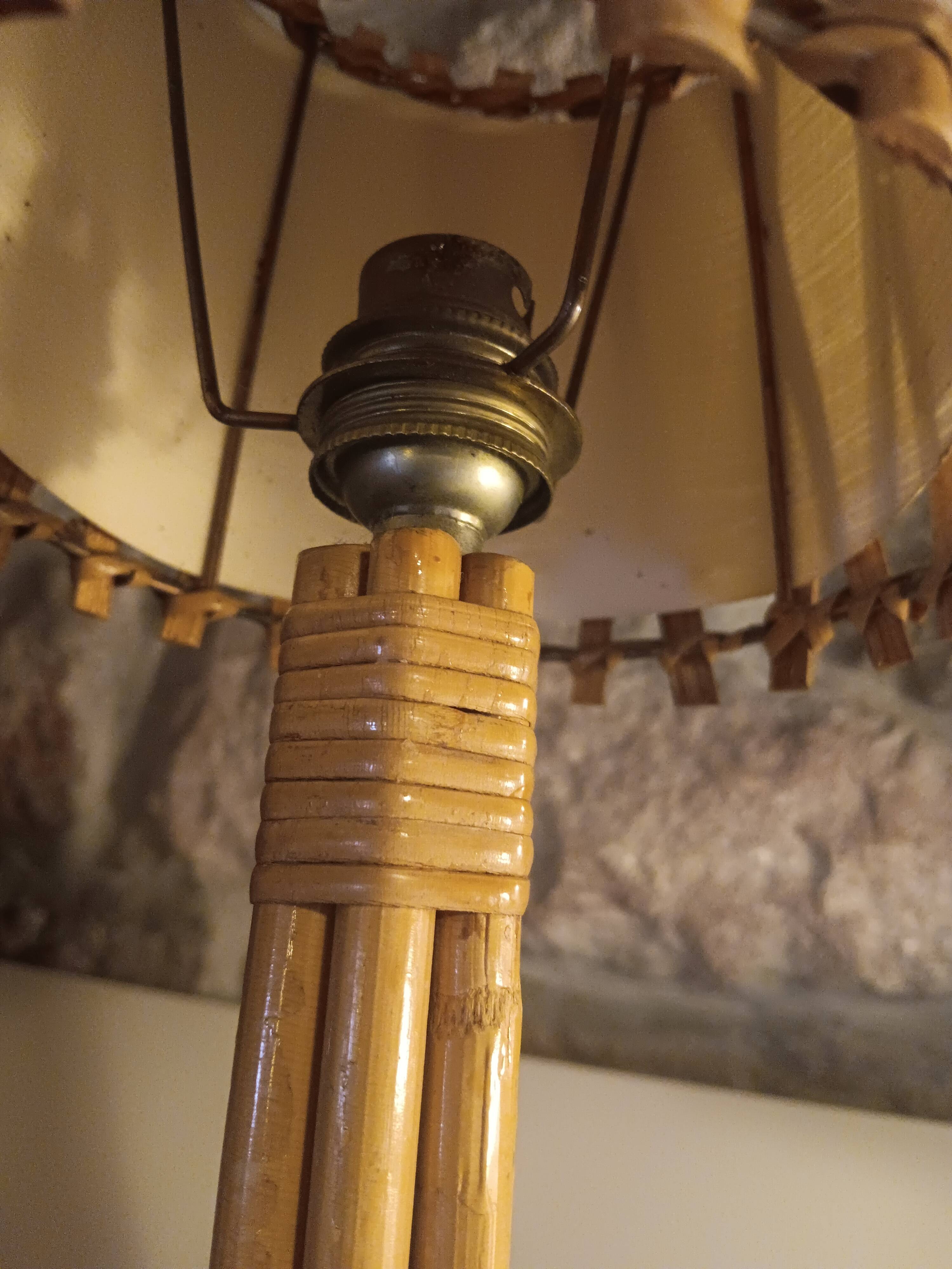 Rattan lamp by Louis Sognot