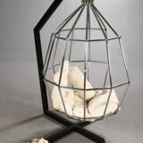 Ib arberg hanging parrot mid-century birdcage chair 1970,s