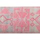1970s Vintage Turkish Oushak Handmade Wool Cotton Pink Runner Rug 90x312