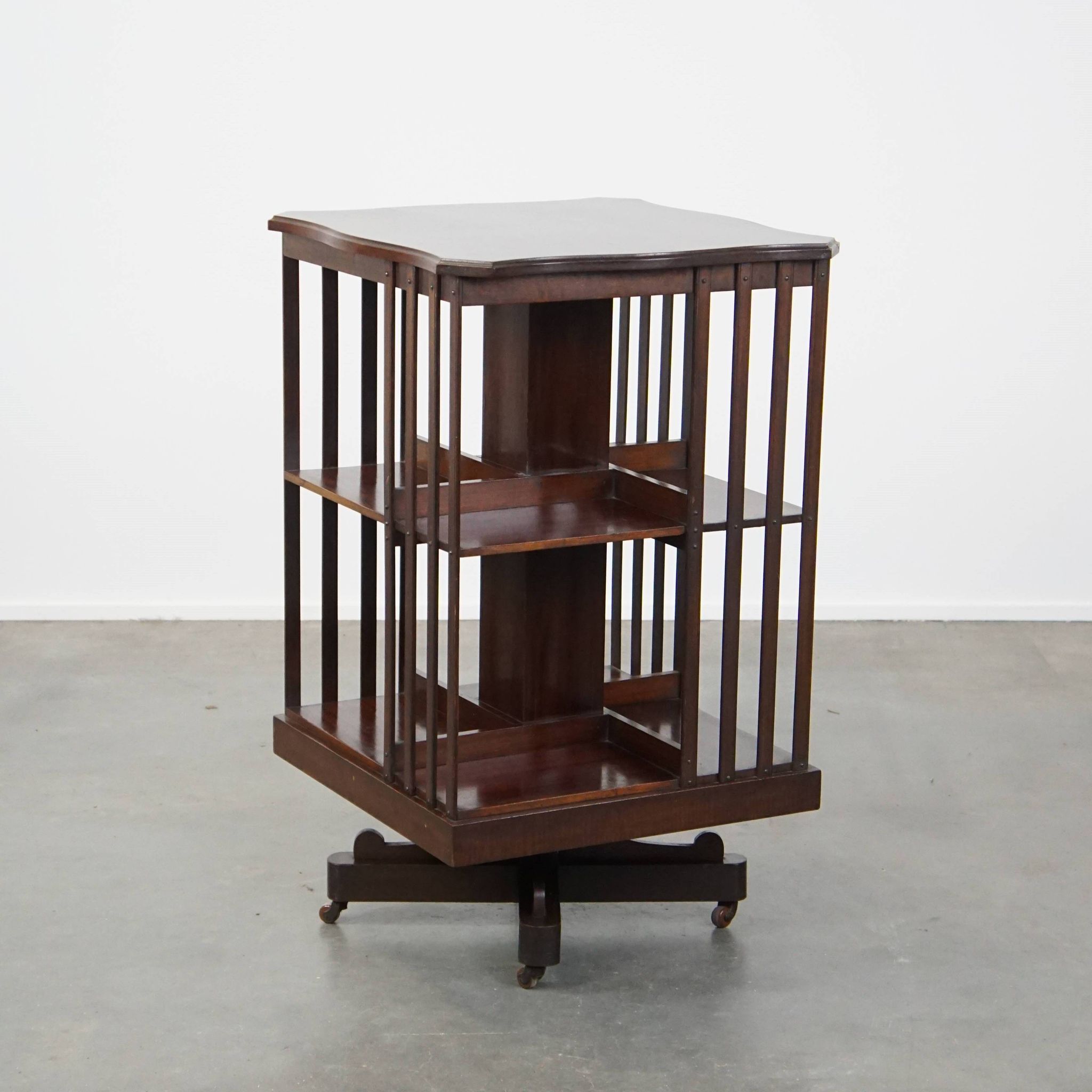 Antique English Wooden Book Carousel on Wheels – Late 19th Century
