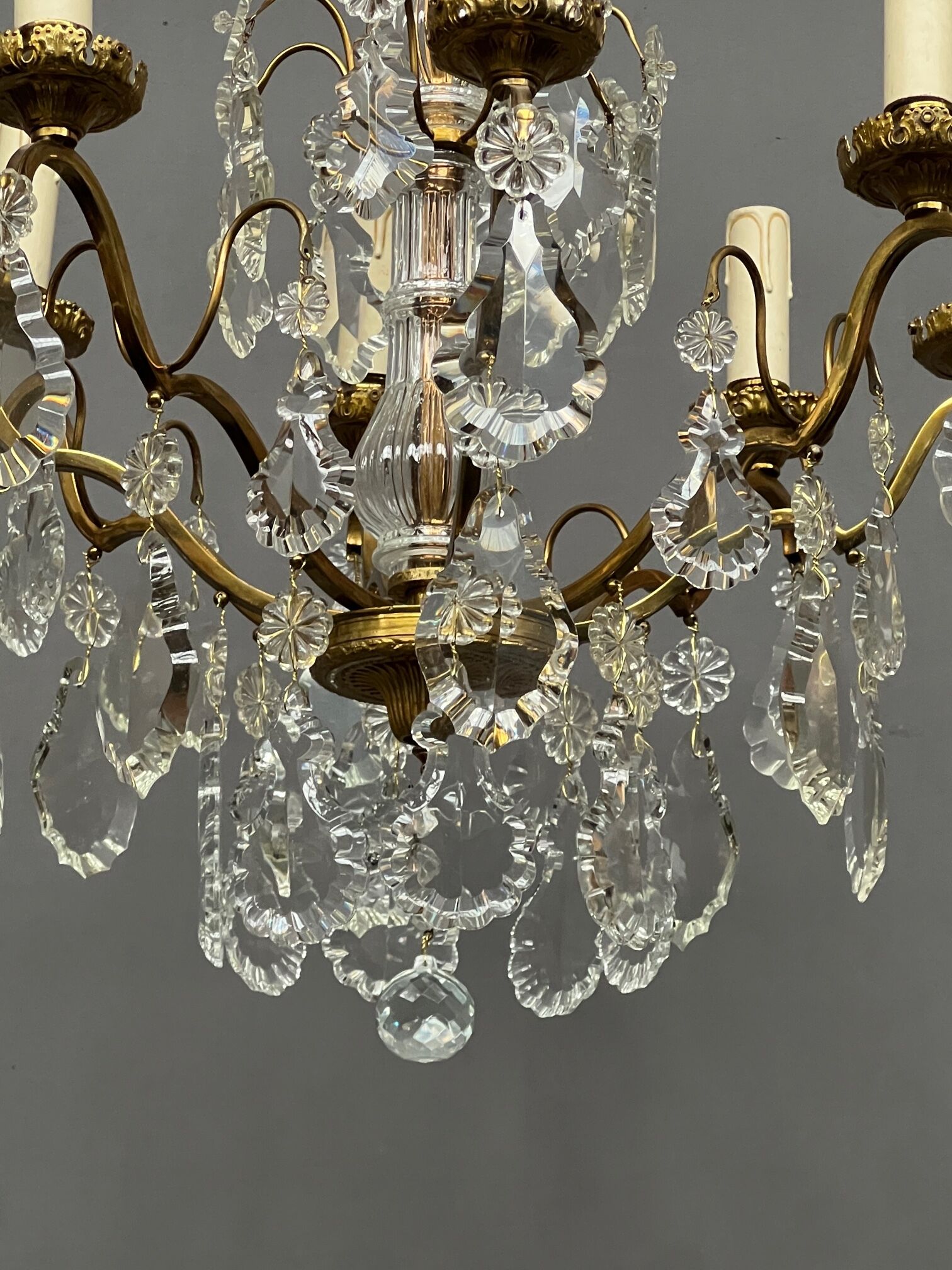 Antique crystal chandelier.
