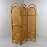 Rattan & wicker folding screen, 1980’s