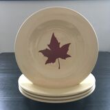 Set of 4 leaf-patterned plates