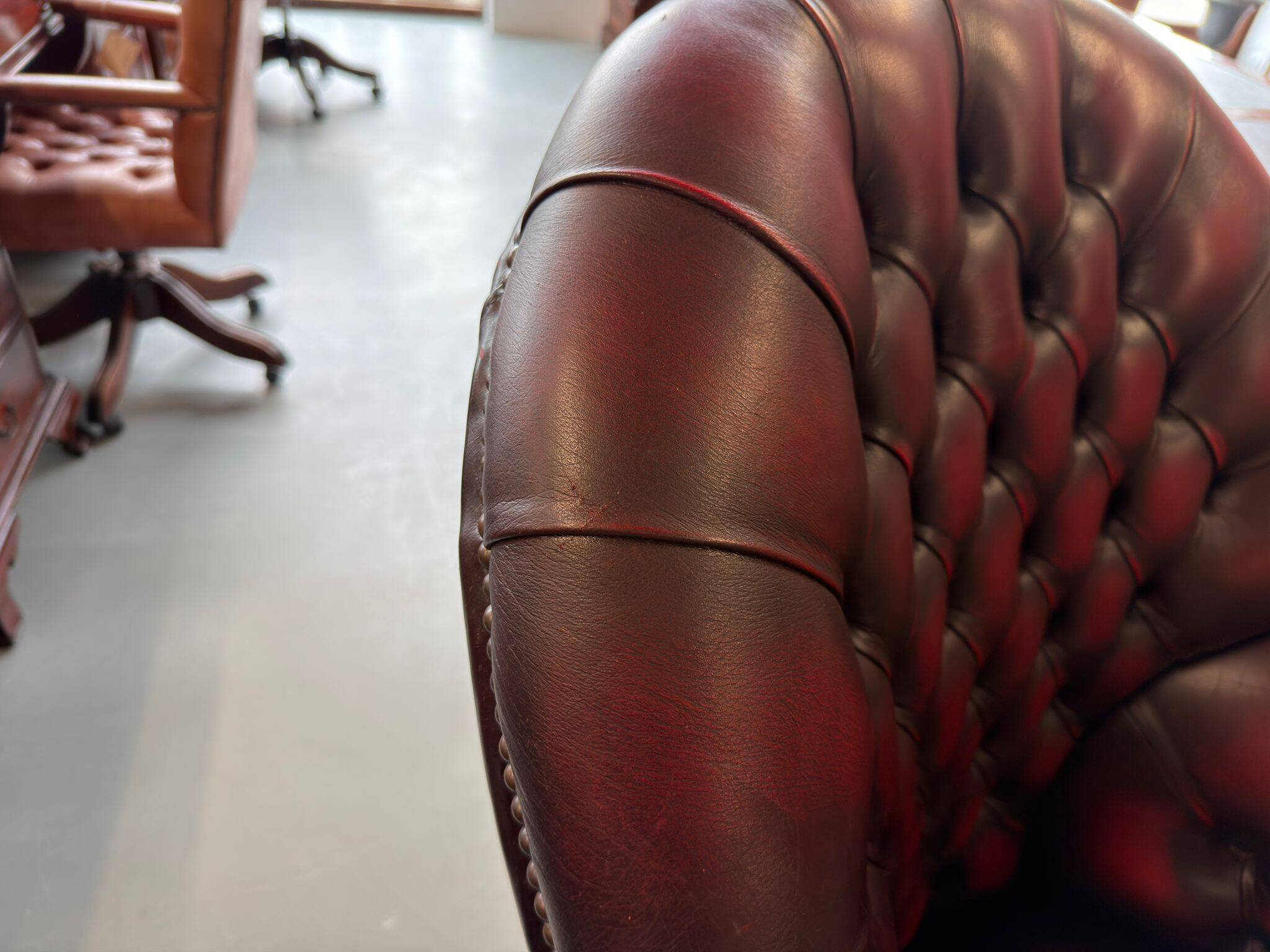 Springvale Chesterfield office chair in oxblood leather