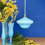 Vintage blue opaline suspension globe