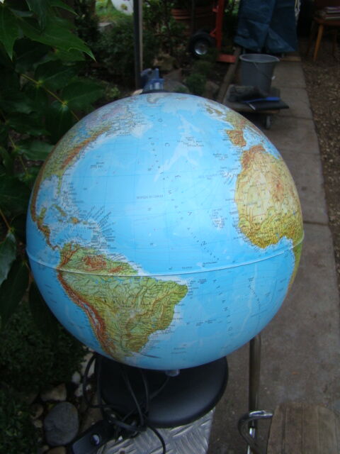 World map bright globe
