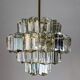 Kinkeldey 4-tier cut crystal chandelier, gilt brass, 1970s, Germany