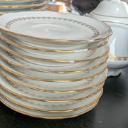 Coffee and dessert service 37 pieces porcelain Louroiux - Ph. Deshoulieres