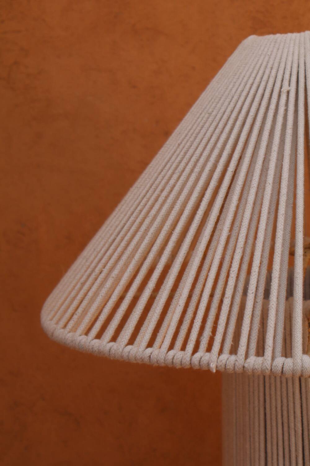 Off-white cotton hat floor lamp