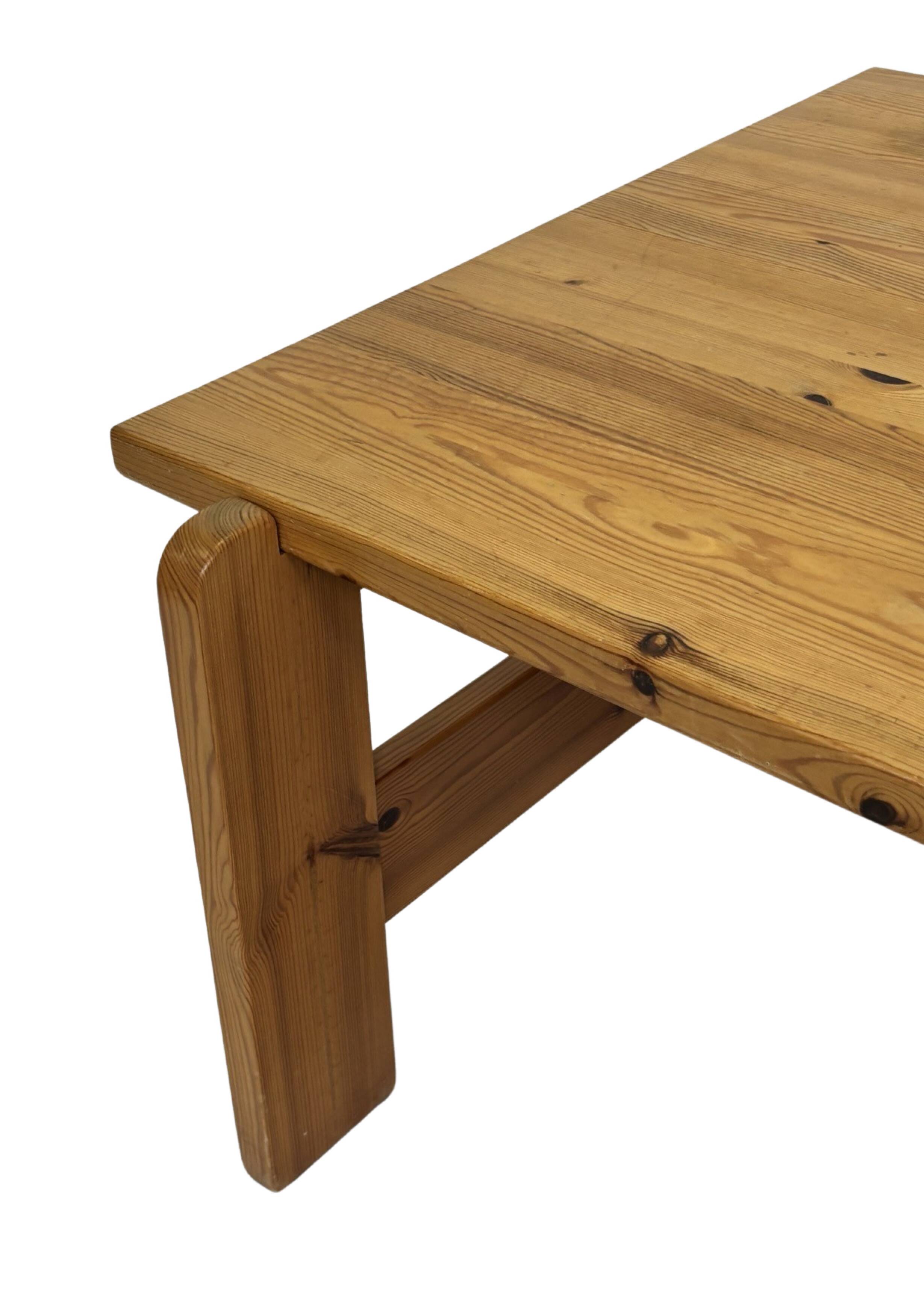 Vintage coffee table pinewood minimalist 1970s design