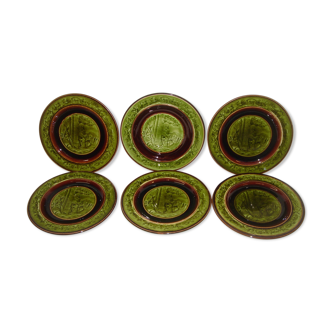 6 plates enamelled earthenware choisy Le Roi HB & CIE