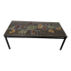 Vintage coffee table in ceramic and steel ceramist adri vallauris 1960
