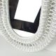 Large framed white wicker mirror 1970s  57x72cm