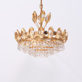Brass and crystal chandelier by Palwa, 1960