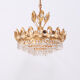 Brass chandelier with Palwa crystals 1960