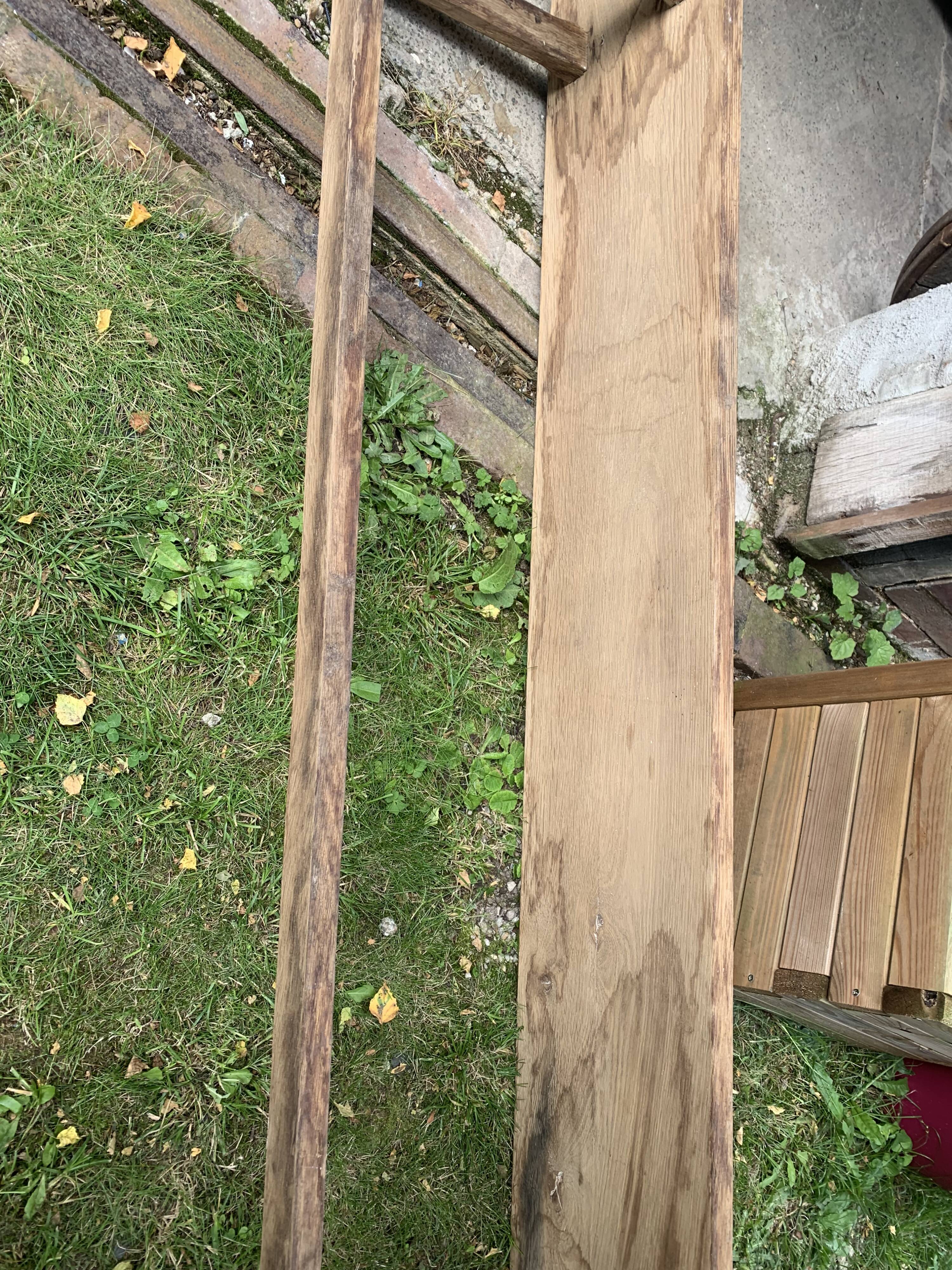 Solid oak wooden bench