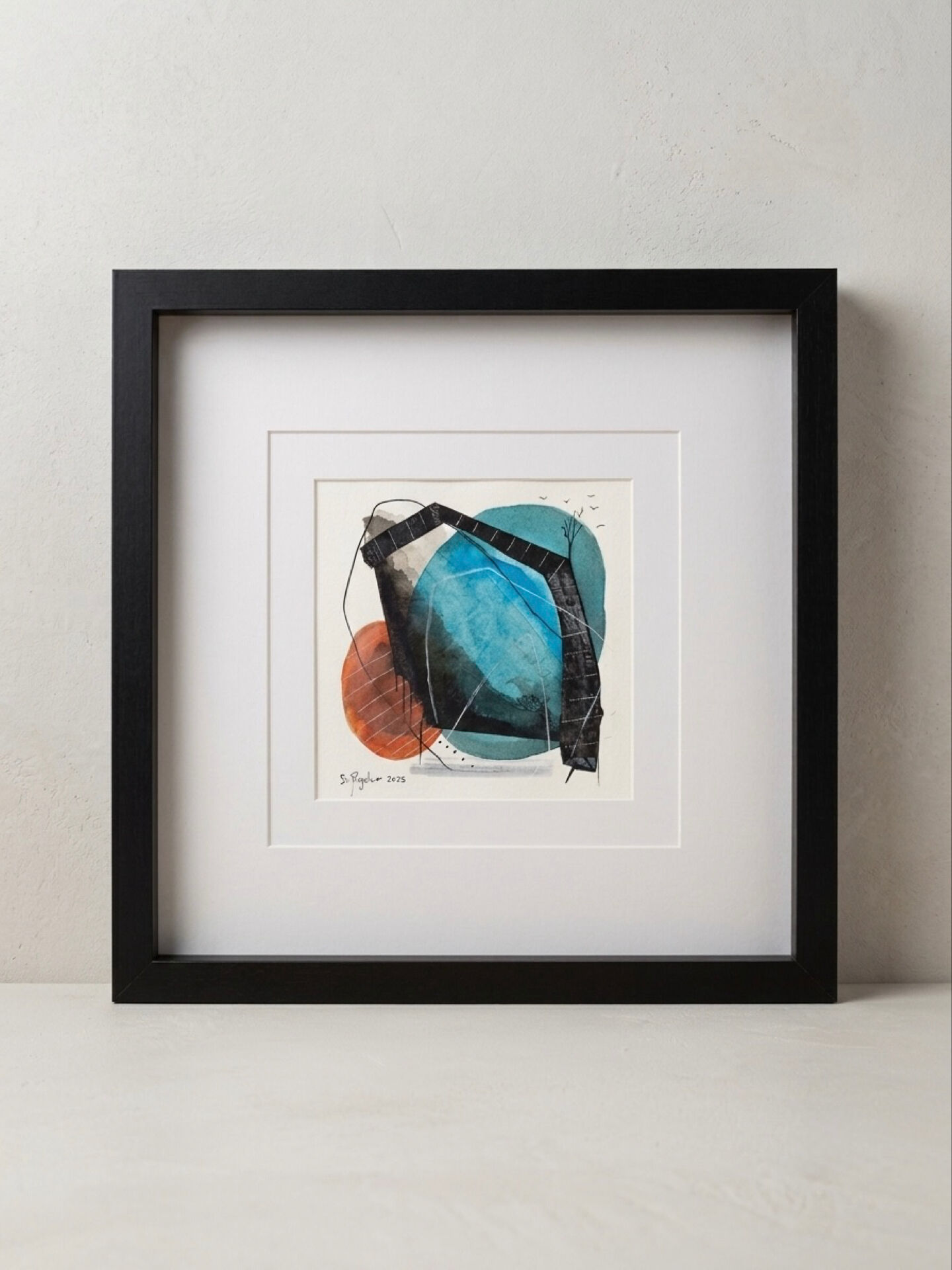 Framed original abstract artwork