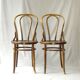 2 bistro chairs sitting wood flowers type 18 Wood- curved