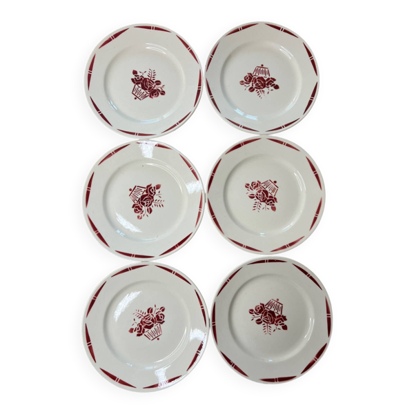 Lot de 6 assiettes plates Badonwiller
