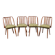 Set of four 1960s Šuman mid-century beech dining chairs, restored upholstery