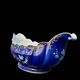 large old centerpiece, ARPO porcelain made in Romania, midnight blue and gold