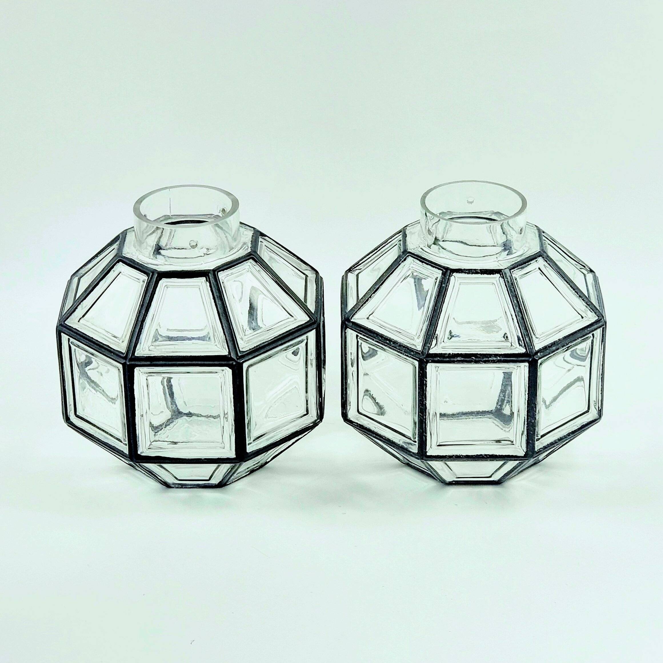 Paire de plafonniers en verre et laiton du milieu du siècle de Limburg, années 1960/1970