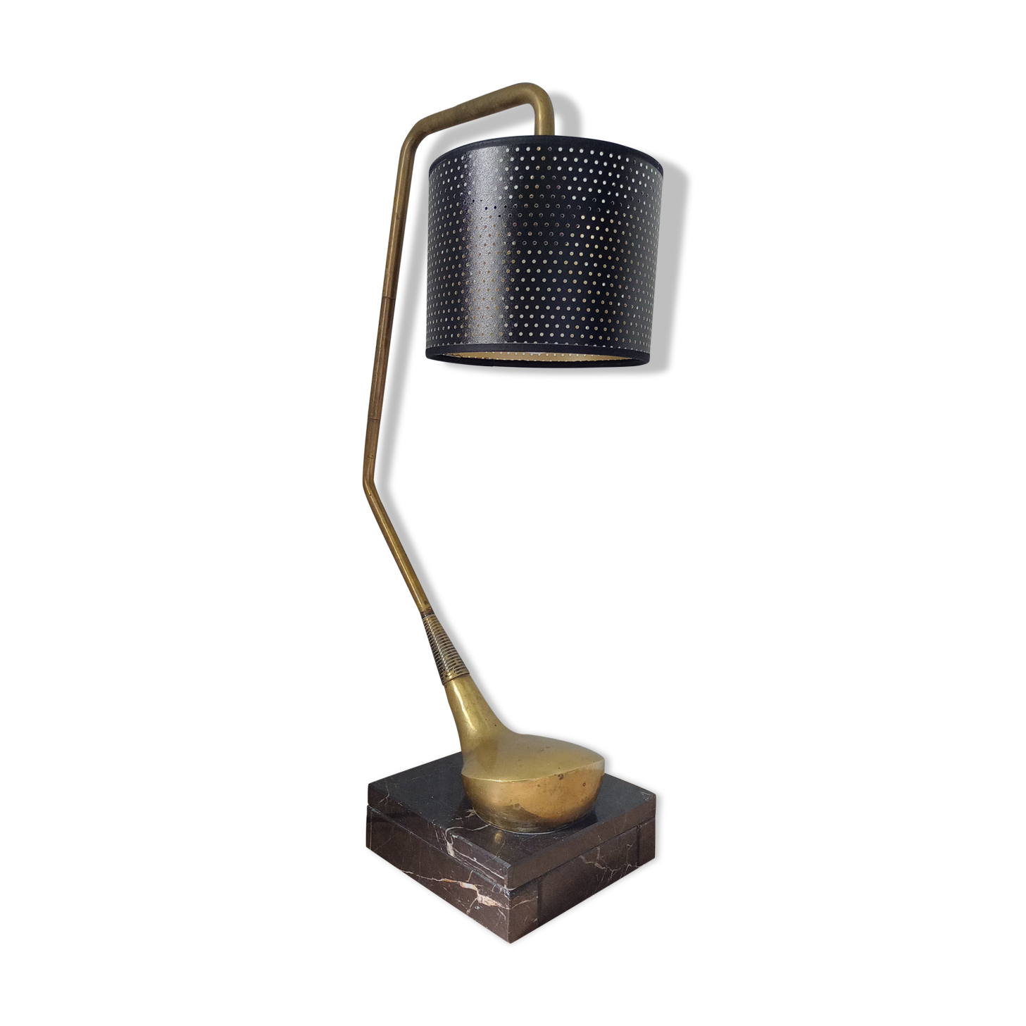 Lampe club de golf bronze et marbre