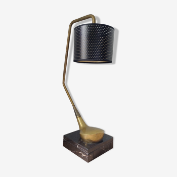 Lampe club de golf bronze et marbre