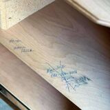 Vintage wooden compartment cabinet with rolling shutter