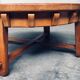 Brutalist Handcrafted Oak Coffee Table, Netherlands, 1950s