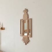 Miroir triptyque Art déco Ananas en bois sculpté