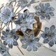 Large Murano Vintage Ceiling Light Black Flowers, 1970s