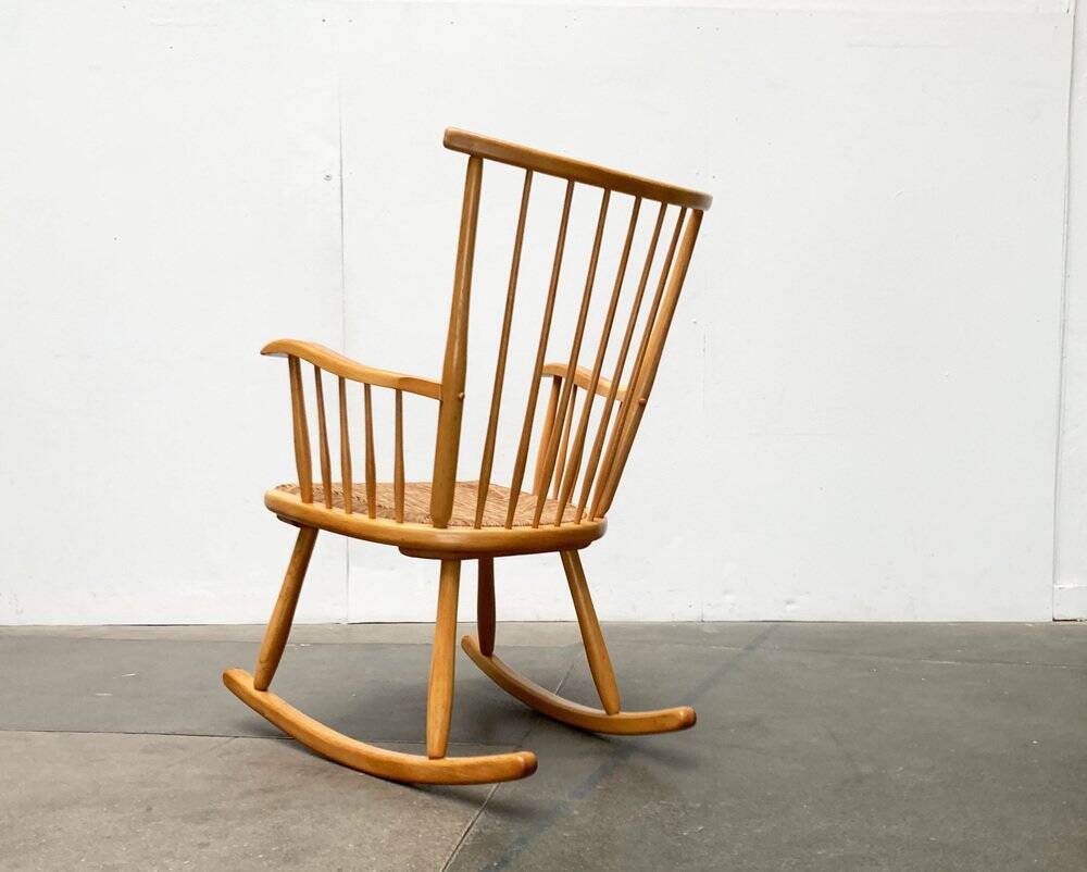 Mid-Century rocking chair model WK-S 7 in beech by Arno Lambrecht for Wk Möbel, 1950s.