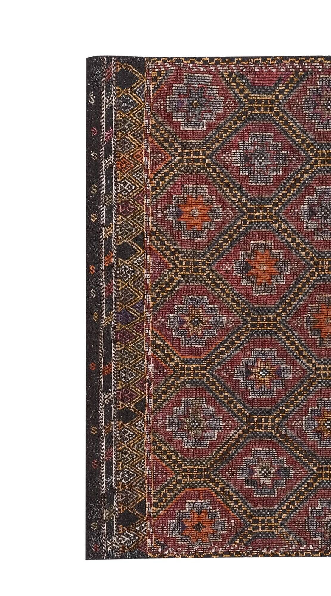 Vintage Turkish kilim handwoven 194x245 cm