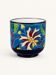 Cache-pot Longwy Art Déco en faïence émaillée décor floral polychrome