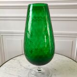 Vase in green Italian glass  70s