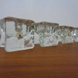 Finnish Ice Glass Candlesticks by Timo Sarpaneva for Juhava, 1970s, Set of 4