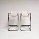Set of 2 leather bar stools attributed to Mart Stam, 1970s