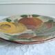 Vintage plate signed Puigdemont stylized ruit patterns