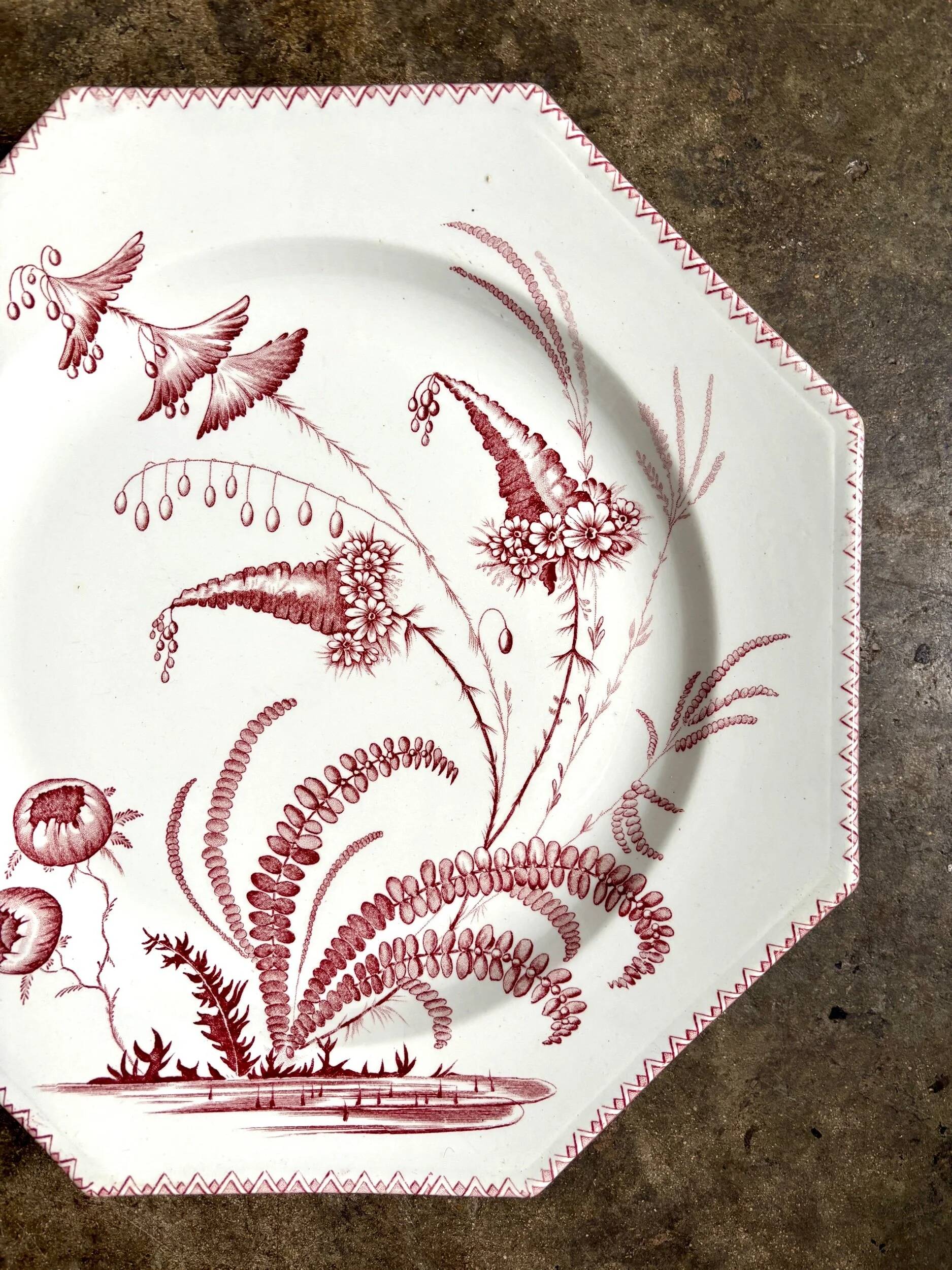 Large ironstone dish Clairefontaine, "Indiana" service.