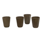 4 old sandstone cups