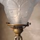 lampe fer nickelé 1900 a 20 tulipe verre papillon 32x16