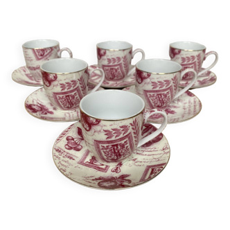 Set of 6 Country Corner coffee cups