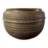 70s brass flowerpot