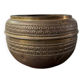 70s brass flowerpot