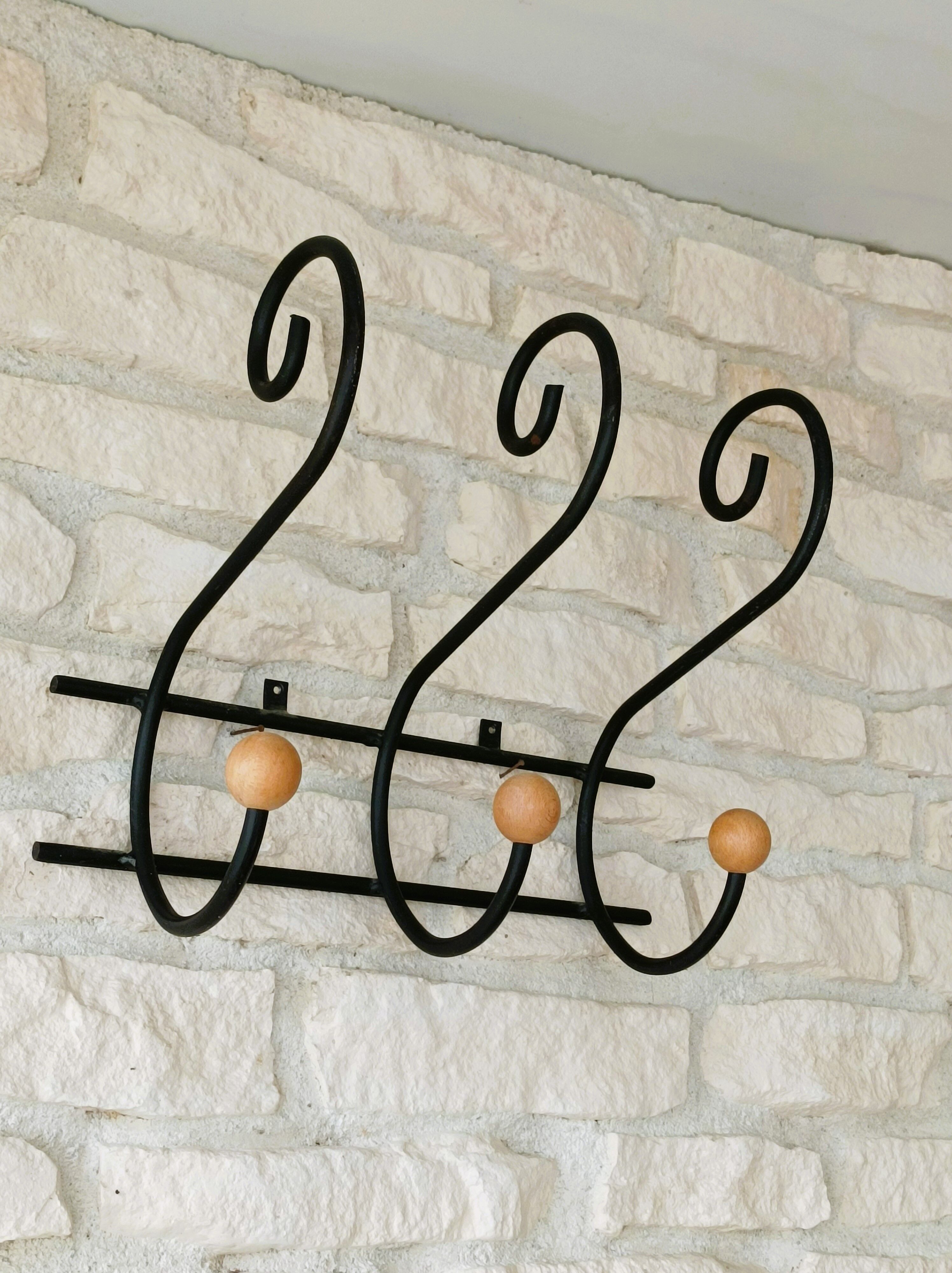 Coat rack/wrought iron hat holder