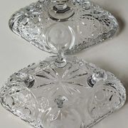 Bonbonnière stylé Boho tchèque en cristal de Bohème