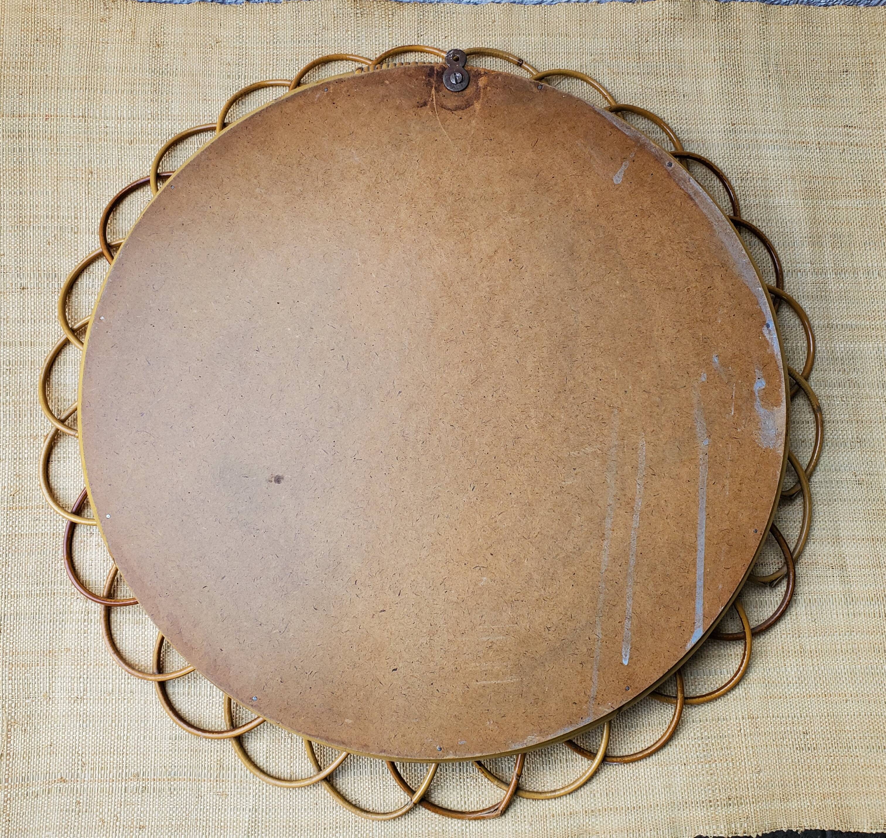 Large rattan mirror 55cm